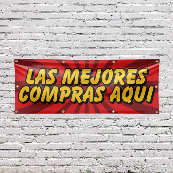 Signmission Las Mejores Compras Aqui, 36 Inch x 96 Inch, Vinyl Banner - B-96-30723