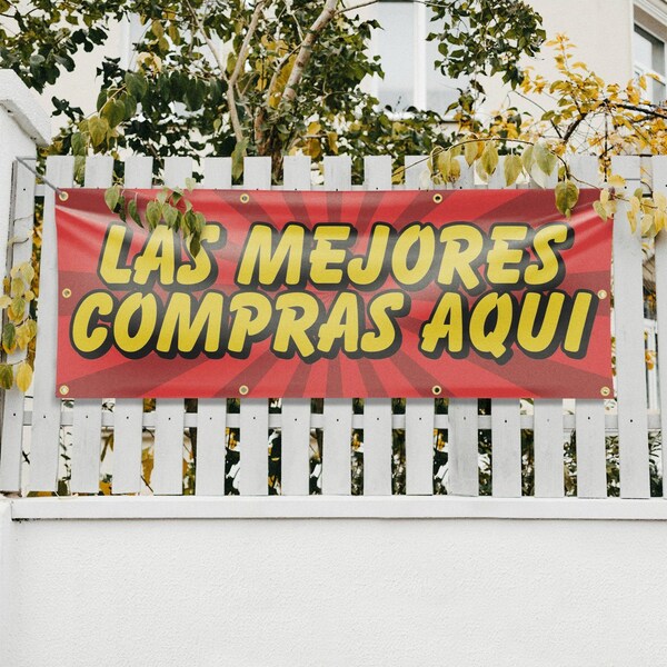 Signmission Las Mejores Compras Aqui, 36 Inch x 96 Inch, Vinyl Banner - B-96-30723