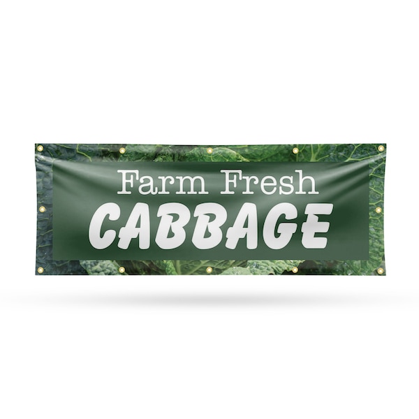 Signmission Farm Fresh Cabbage, 48 Inch x 120 Inch, Vinyl Banner - B-120-30583