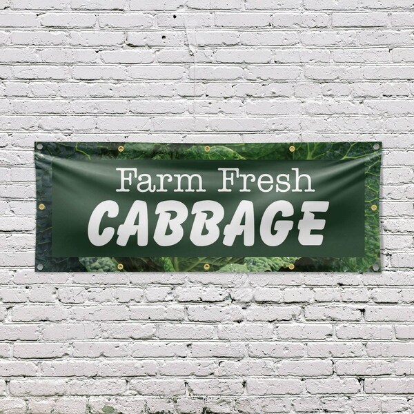 Signmission Farm Fresh Cabbage, 48 Inch x 120 Inch, Vinyl Banner - B-120-30583