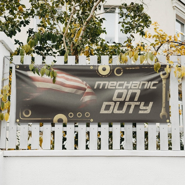 Signmission Mechanic On Duty, 24 Inch x 72 Inch, Vinyl Banner - B-72-30732