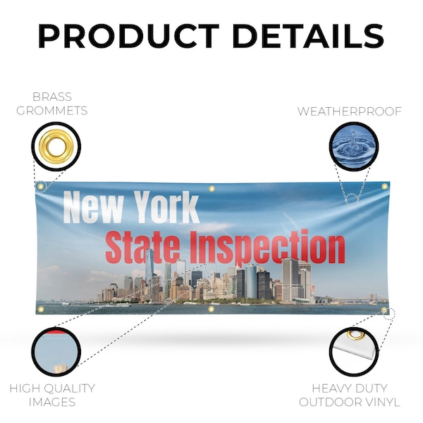 Signmission New York State Inspection, 24 Inch x 72 Inch, Vinyl Banner - B-72-30754
