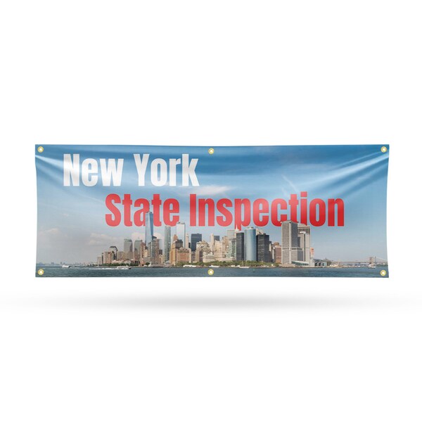 Signmission New York State Inspection, 24 Inch x 72 Inch, Vinyl Banner - B-72-30754