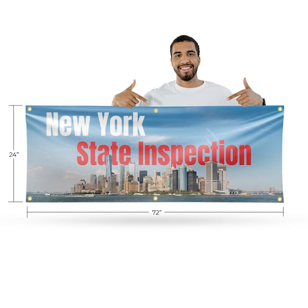 Signmission New York State Inspection, 24 Inch x 72 Inch, Vinyl Banner - B-72-30754