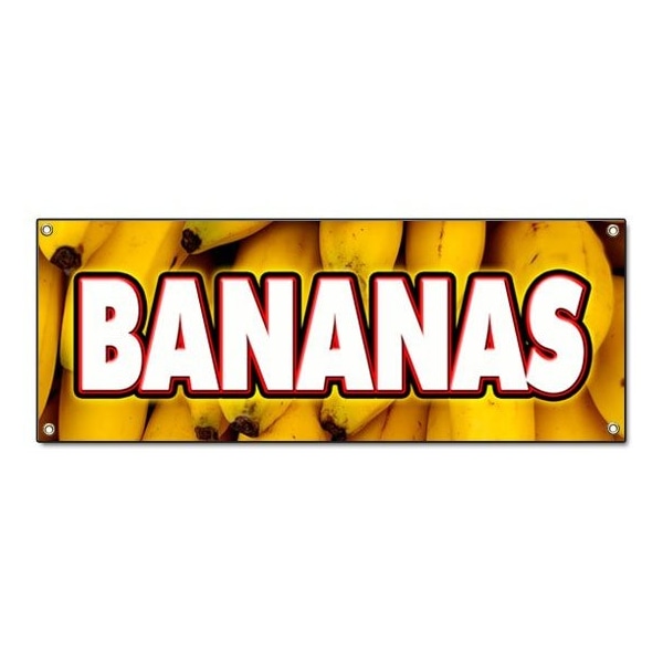 Signmission BANANAS BANNER SIGN tropical fruit yellow produce farmers farm market - B-BANANAS