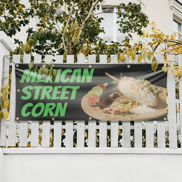 Signmission Mexican Street Corn, 48 Inch x 120 Inch, Vinyl Banner - B-120-30738