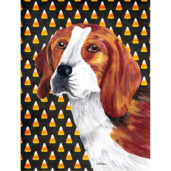 Patioplus Beagle Candy Corn Halloween Portrait Flag - Garden Size - PA247020