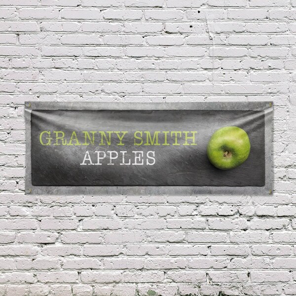 Signmission Granny Smith Apples, 18 Inch x 48 Inch, Vinyl Banner - B-30679