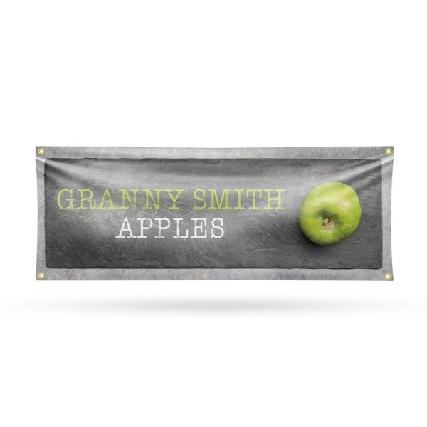 Signmission Granny Smith Apples, 18 Inch x 48 Inch, Vinyl Banner - B-30679