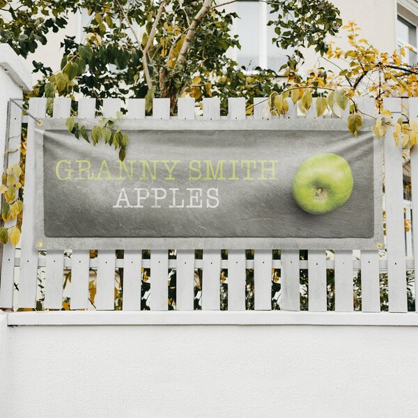 Signmission Granny Smith Apples, 18 Inch x 48 Inch, Vinyl Banner - B-30679