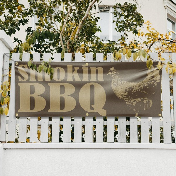 Signmission Smokin BBQ, 24 Inch x 72 Inch, Vinyl Banner - B-72-30862
