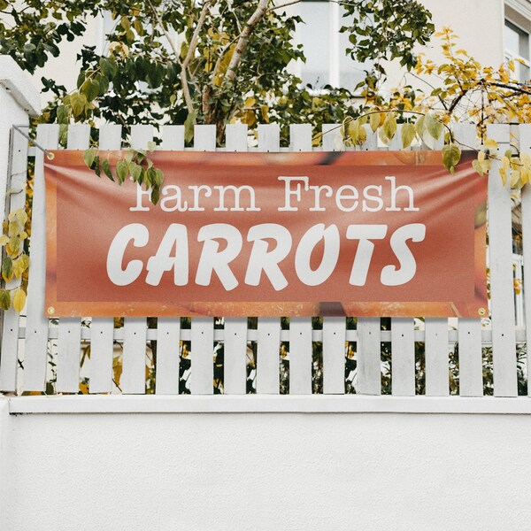 Signmission Farm Fresh Carrots, 18 Inch x 48 Inch, Vinyl Banner - B-30585
