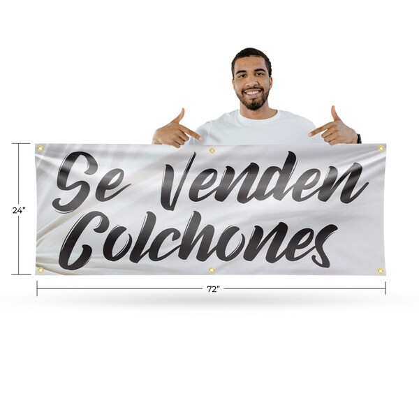 Signmission Se Venden Colchones, 24 Inch x 72 Inch, Vinyl Banner - B-72-30850