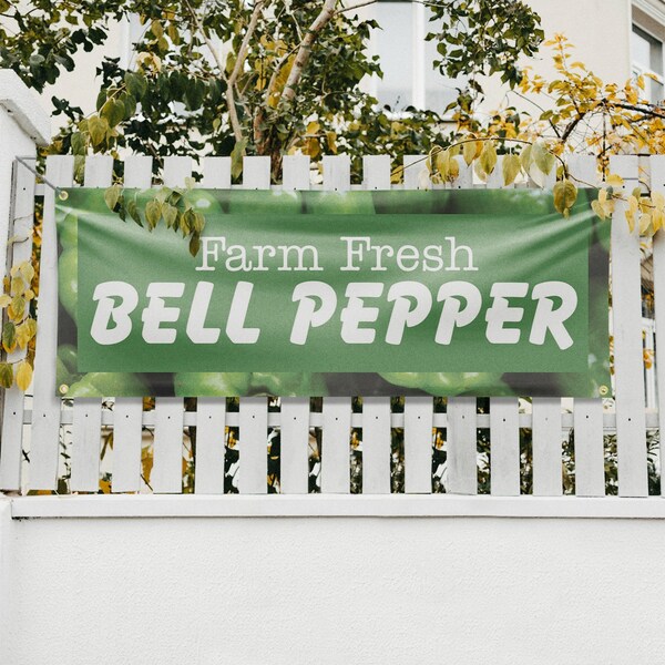 Signmission Farm Fresh Bell Pepper, 18 Inch x 48 Inch, Vinyl Banner - B-30578