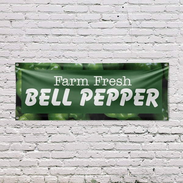 Signmission Farm Fresh Bell Pepper, 18 Inch x 48 Inch, Vinyl Banner - B-30578