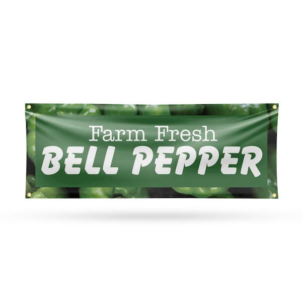 Signmission Farm Fresh Bell Pepper, 18 Inch x 48 Inch, Vinyl Banner - B-30578
