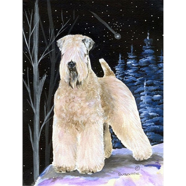 Patioplus Starry Night Wheaten Terrier Soft Coated Canvas Flag - House Size, 28 x 40 in. - PA2554441