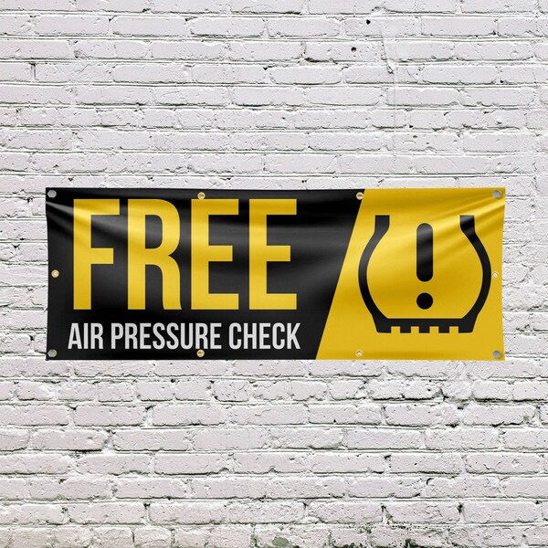 Signmission Free Air Pressure Check, 36 Inch x 96 Inch, Vinyl Banner - B-96-30641