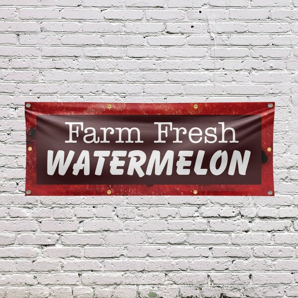 Signmission Farm Fresh Watermelon, 36 Inch x 96 Inch, Vinyl Banner - B-96-30620