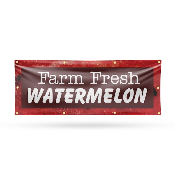 Signmission Farm Fresh Watermelon, 36 Inch x 96 Inch, Vinyl Banner - B-96-30620
