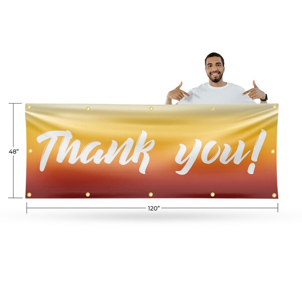 Signmission Thank You, 48 Inch x 120 Inch, Vinyl Banner - B-120-30886