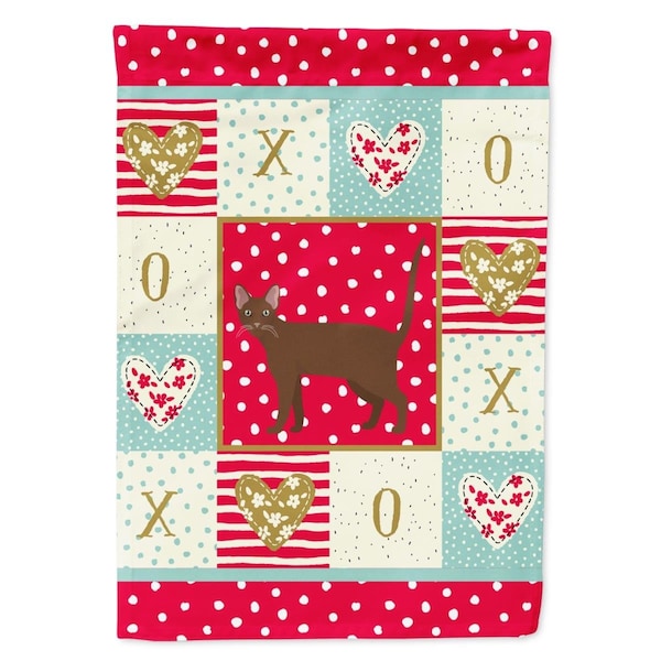 Patioplus 28 x 0.01 x 40 in. Havana Brown Cat Love Canvas House Flag - PA1723281