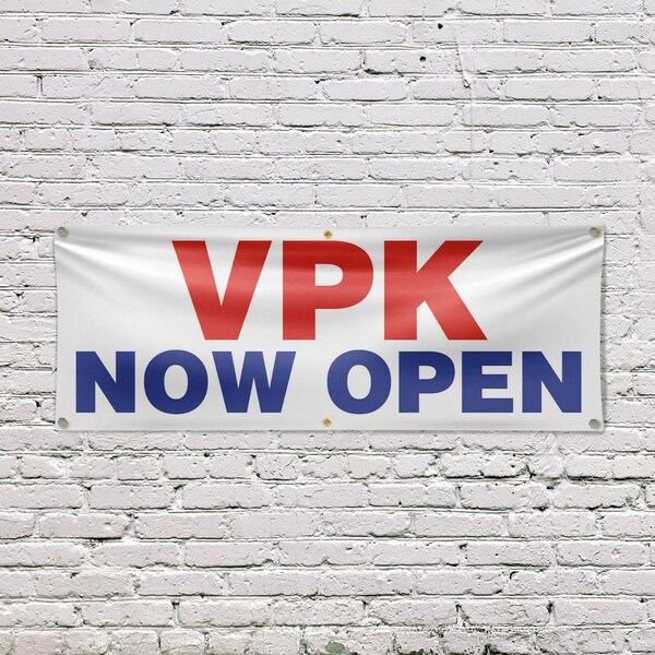Signmission VPK Now Open, 24 Inch x 72 Inch, Vinyl Banner - B-72-30919