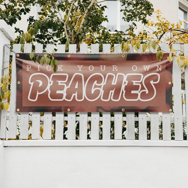 Signmission Pick Your Own Peaches, 36 Inch x 96 Inch, Vinyl Banner - B-96-30794
