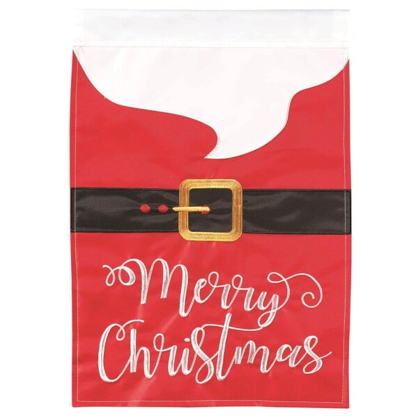 Magnolia Gardens 29 x 42 in Decorate with Santa Merry Christmas Double Applique Garden Flag Large - M001424