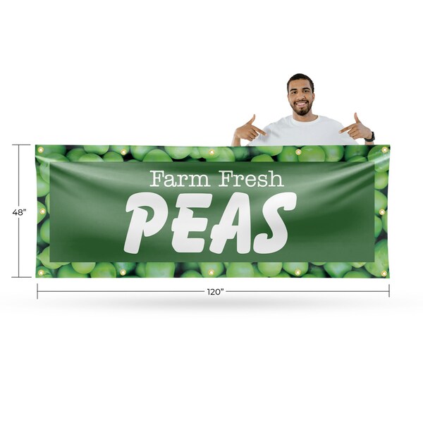 Signmission Farm Fresh Peas, 48 Inch x 120 Inch, Vinyl Banner - B-120-30607