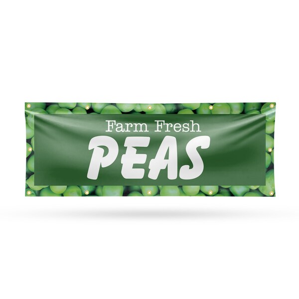 Signmission Farm Fresh Peas, 48 Inch x 120 Inch, Vinyl Banner - B-120-30607
