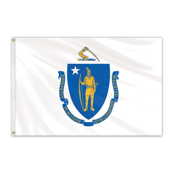 Global Flags Unlimited Massachusetts Outdoor Nylon Flag 4'x6' - 200337