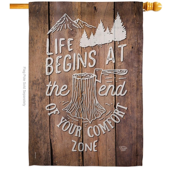 Cuadrilatero 28 x 40 in. End of your Comfort Zone Sweet Life Double-Sided Vertical House Flags -  Banner Garden - CU3916600