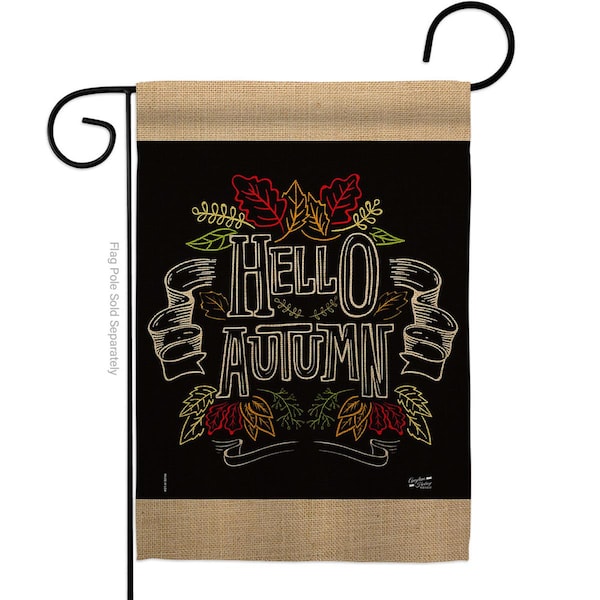 Patio Trasero 13 x 18.5 in. Chalkboard Hello Autumn Garden Flag with Fall Harvest & Double-Sided  Vertical Flags - PA3875706