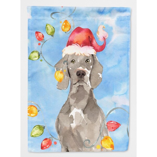 Carolines Treasures Christmas Lights Weimaraner Garden Size Flag - CK2497GF