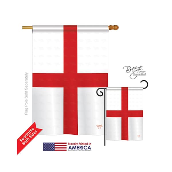 Gardencontrol 08168 England St. Georges Cross 2-Sided Vertical Impression House Flag - 28 x 40 in. - GA4183322