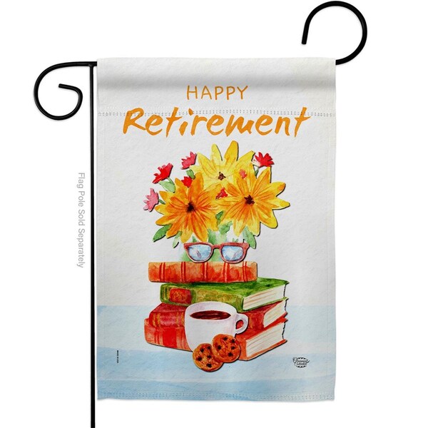 Cuadrilatero Retirement Activites Celebration Double-Sided Decorative Garden Flag, Multi Color - CU3912902