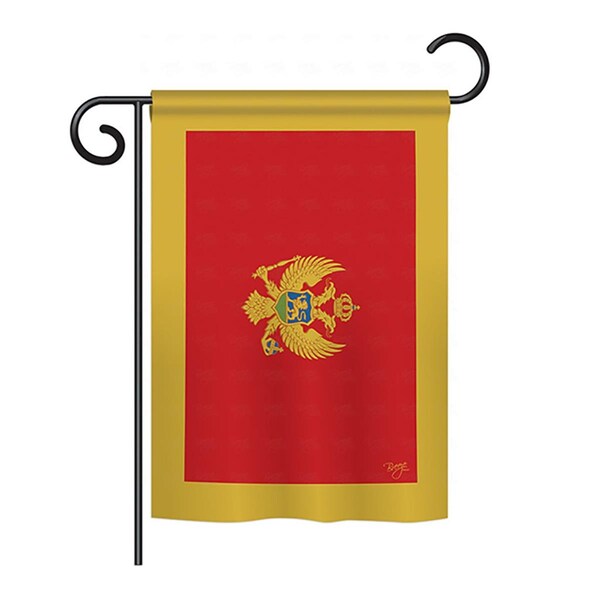 Gardencontrol 13 x 18.5 in. Montenegro Nationality Vertical Double Sided Garden Flag Set with Banner Pole - GA4106911