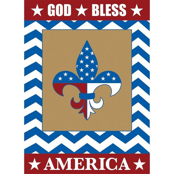 Magnolia Gardens 13 x 18 in Double Applique God Bless America Garden Flag - 1222