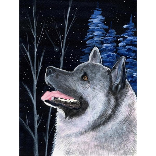 Patioplus Starry Night Norwegian Elkhound Canvas Flag - House Size, 28 x 40 in. - PA2554468