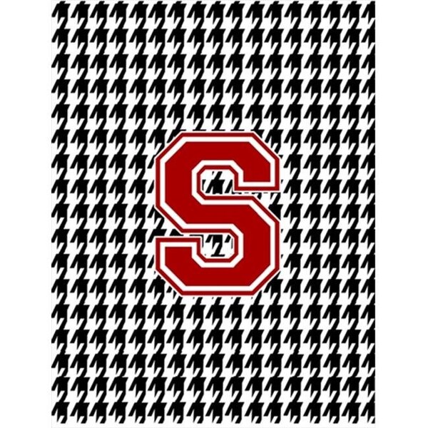 Carolines Treasures Carolines Treasures CJ1021-S-GF Houndstooth Black Initial S Monogram Flag; Garden Size - CJ1021-S-GF