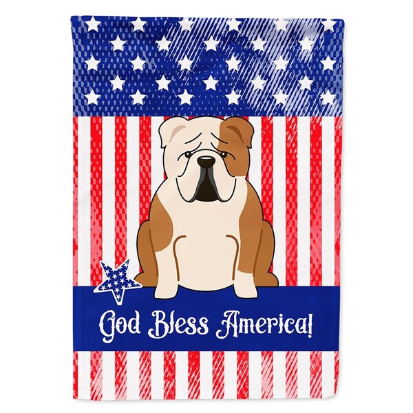 Carolines Treasures Patriotic USA English Bulldog Fawn White Flag Canvas House Size - BB3120CHF