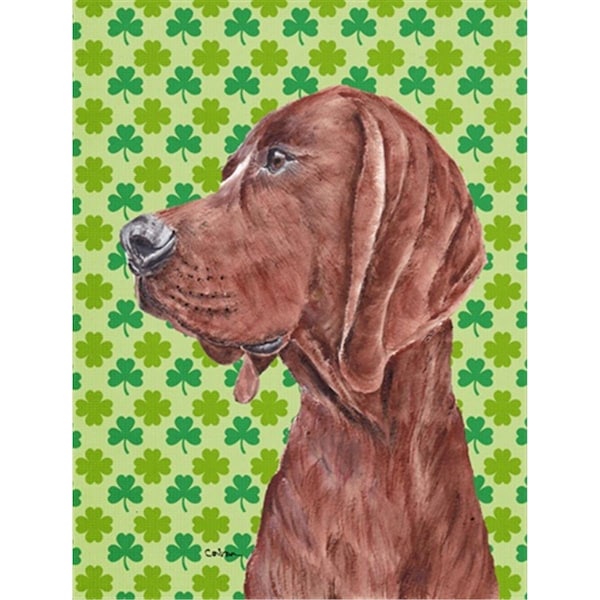 Patioplus Redbone Coonhound Lucky Shamrock St. Patricks Day Flag Garden Size - PA247701