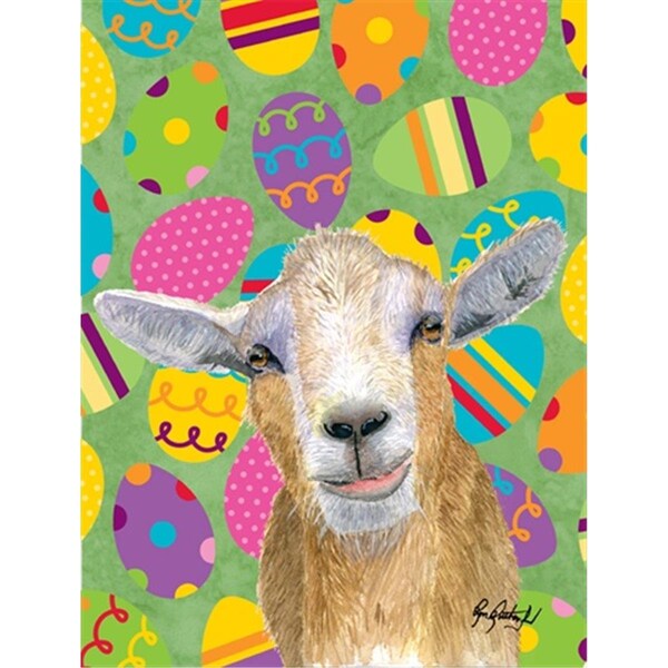 Carolines Treasures Eggtravaganza Goat Easter Flag Canvas House Size - RDR3021CHF