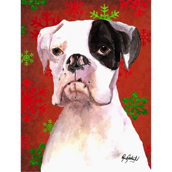 Patioplus Cooper Red Snowflakes Boxer Flag Garden Size - PA246934
