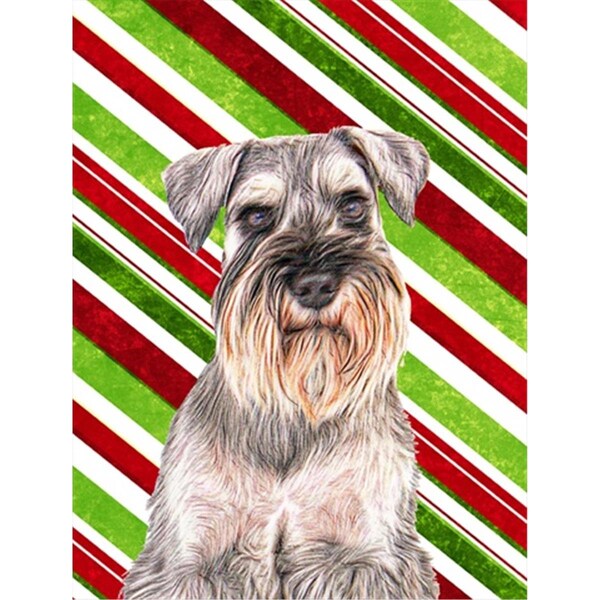 Patioplus Candy Cane Holiday Christmas Schnauzer Flag Garden Size - PA249394