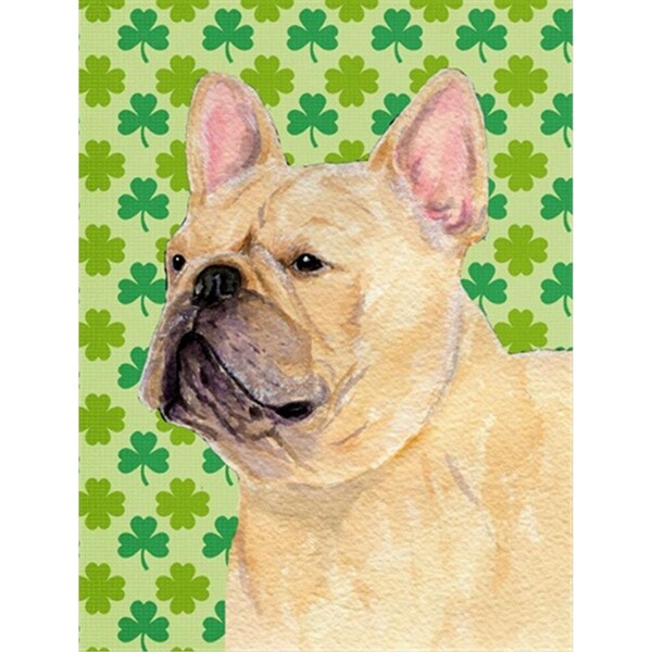 Carolines Treasures French Bulldog St. Patricks Day Shamrock Flag Canvas - House Size - SS4416CHF