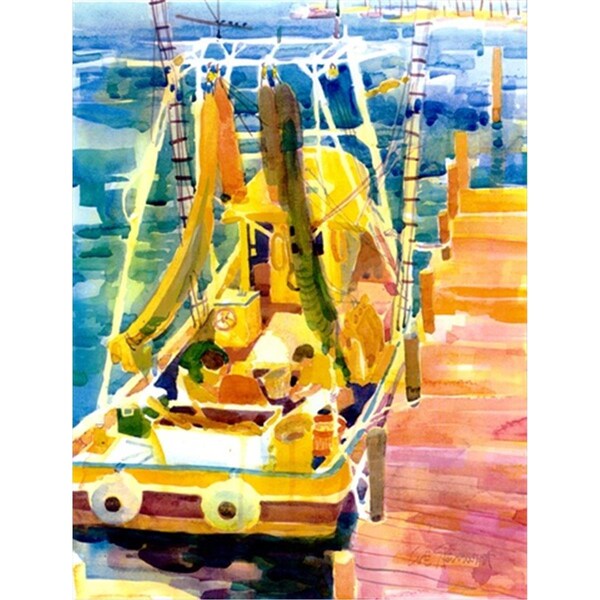 Carolines Treasures 28 x 40 In. Shrimp Boats Flag Canvas- House Size - 6022CHF