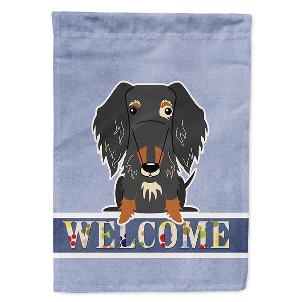 Carolines Treasures Wire Haired Dachshund Dapple Welcome Flag Canvas House Size - BB5709CHF