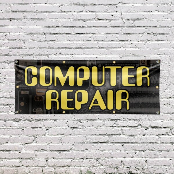 Signmission Computer Repair, 36 Inch x 96 Inch, Vinyl Banner - B-96-30527